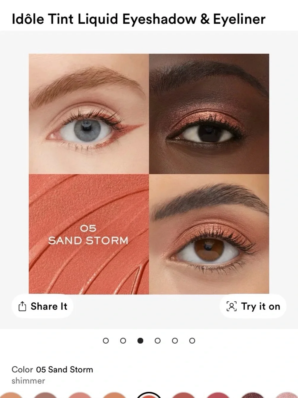Lancome Idôle Tint Liquid Eyeshadow & Eyeliner — Sand Storm Peach Shimmer